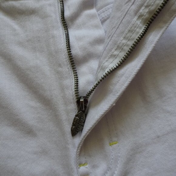 Born Fly Paradise Shorts Men's Size 42 White Denim Embroidery - Picture 4 of 9